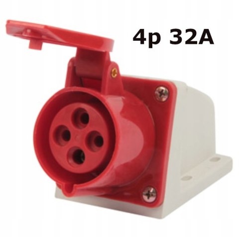Gniazdo przemysłowe stałe 380V 4P 32A