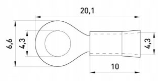 Izolowana końcówka oczkowa 0,5-1,5 mm², żółta (100 szt.)