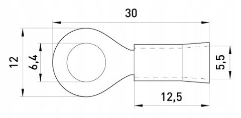 Izolowana końcówka oczkowa 2,5-4 mm2 oczko 6mm czarna 100szt