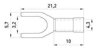 Izolowana końcówka widełkowa 0,5-1,5 mm² SV1.25-3.2 niebieska (100 szt.)