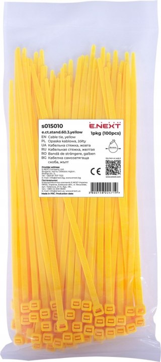 E.NEXT e.ct.stand.60.3.yellow - Opaska zaciskowa, żółta 3mm x 60mm (100szt.)