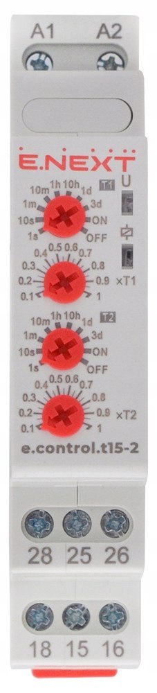 E.NEXT e.control.t15-2 - Przekaźnik czasowy control.t15-2, 2 niezależne kanały opóźnienie załączenia