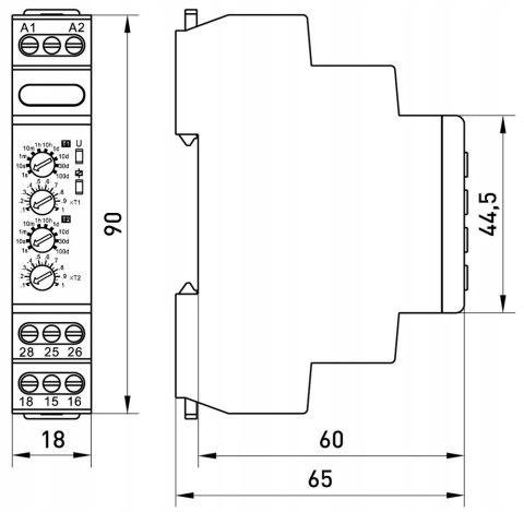 E.NEXT e.control.t15-2 - Przekaźnik czasowy control.t15-2, 2 niezależne kanały opóźnienie załączenia