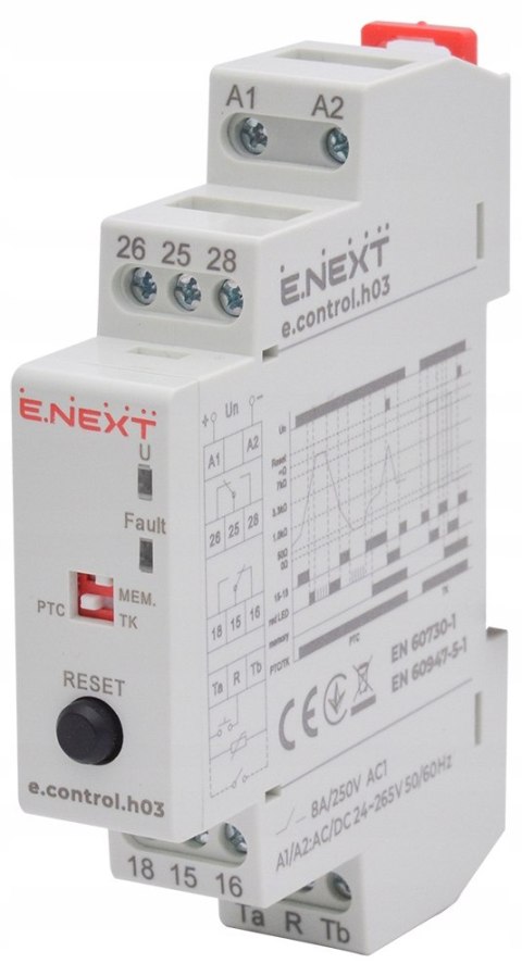 E.NEXT e.control.h03 - Przekaźnik kontroli temperatury uzwojeń silnika