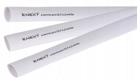 E.NEXT e.termo.pro.12,7.4,2.white - Rurka termokurczliwa z klejem 12mm/4mm biała długość 1m