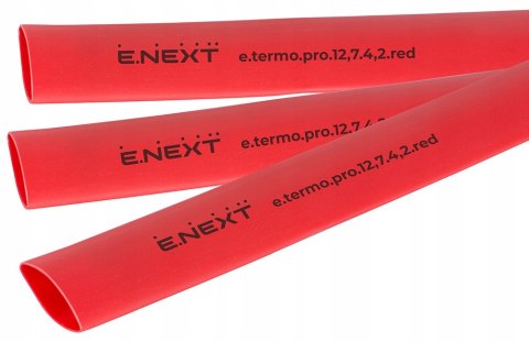 E.NEXT e.termo.pro.12,7.4,2.red - Rurka termokurczliwa z klejem 12mm/4mm czerwona długość 1m