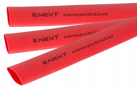 E.NEXT e.termo.pro.19,1.6,3.red - Rurka termokurczliwa z klejem 19mm/6mm czerwona długość 1m