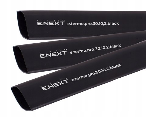 E.NEXT e.termo.pro.30.10,2.black - Rurka termokurczliwa z klejem 30/10,2mm czarna długość 1m