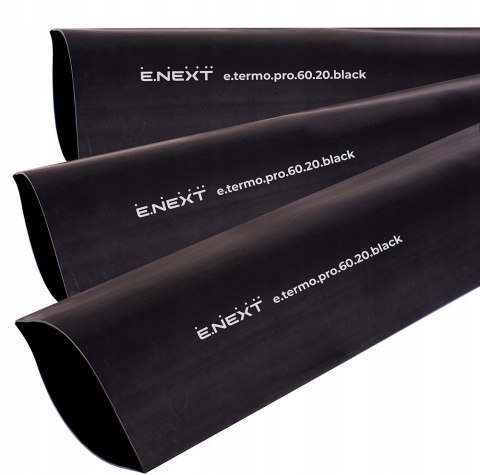 E.NEXT e.termo.pro.60.20.black - Rurka termokurczliwa z klejem 60/20mm czarna długość 1m