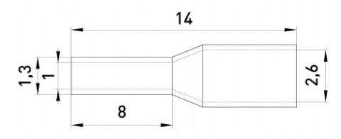 Tulejka izolowana 0,5mm2 dł=8 niebieska 100 szt.