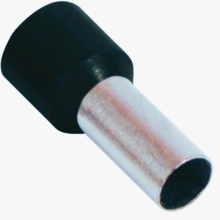 Tulejka izolowana 0,75mm2 dł=8 czarna 100 szt.