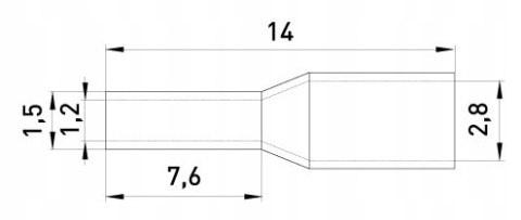 Tulejka izolowana 0,75mm2 dł=8 czarna 100 szt.