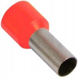 Tulejka izolowana 1,5mm2 dł=8 czerwona 100 szt.
