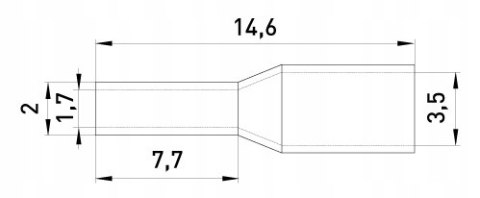Tulejka izolowana 1,5mm2 dł=8 czerwona 100 szt.