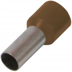 Tulejka izolowana 10mm2 dł=12 brązowa 100 szt.