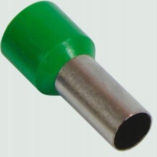 Tulejka izolowana 1mm2 dł=8 zielona 100 szt.