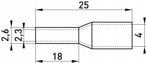 Tulejka izolowana 2,5 mm2 dł=18 niebieska 100 szt.