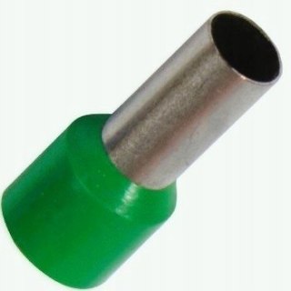 Tulejka izolowana 2,5mm2 dł=8 zielona 100 szt.