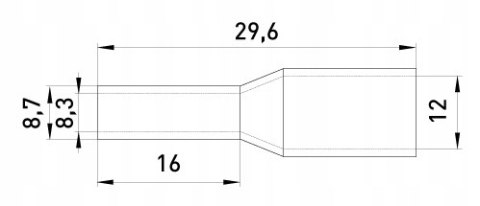Tulejka izolowana 35mm2 dł=16 szara 50 szt.