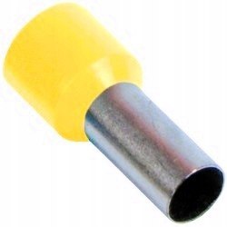 Tulejka izolowana 4mm2 dł=9 żółta 100 szt.