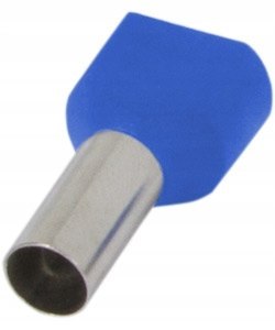Tulejka izolowana końcówka 2x0,75mm2 100szt niebieska