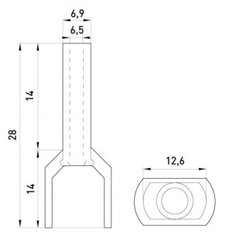 Tulejka izolowana końcówka 2x10mm2 100szt brązowa