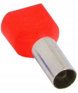 Tulejka izolowana końcówka 2x1mm2 100szt czerwony