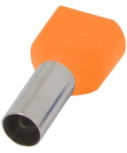 Tulejka izolowana końcówka 2x4mm2 100szt pomarańczowa