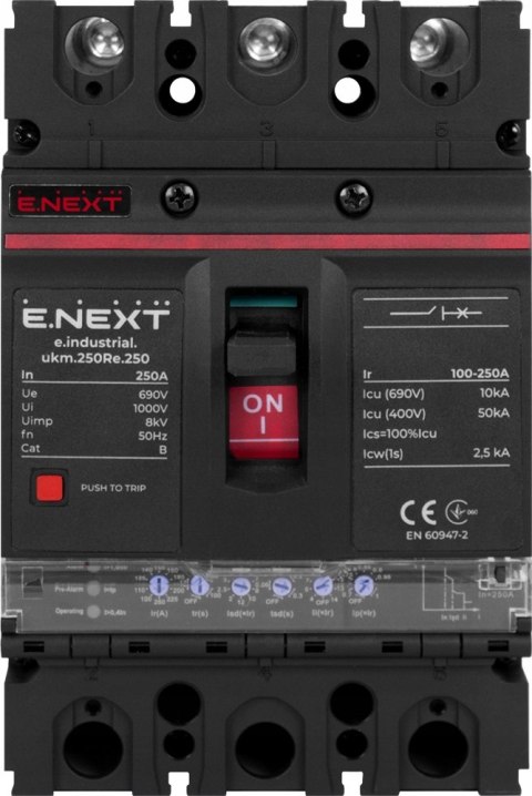 E.NEXT e.industrial.ukm.250Re.250 - Wyłącznik mocy 250A z wyzwalaczem elektronicznym