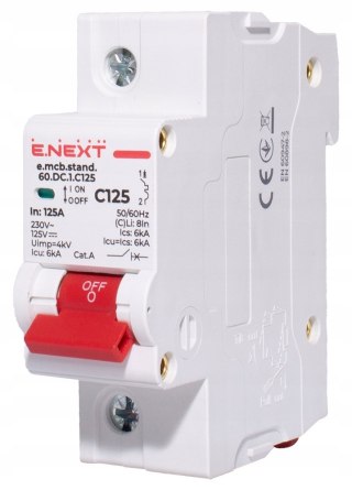 Wyłącznik nadprądowy AC/DC C125 125A 1P 125V DC / 230V AC 6kA