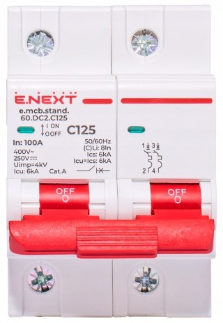 Wyłącznik nadprądowy AC/DC C125 125A 2P 250V DC / 400V AC 6kA