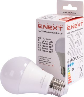 Żarówka LED E27 A60 E27 12W, 3000K