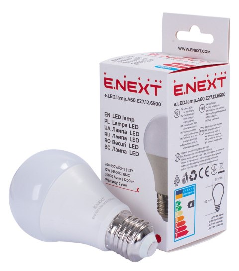 Żarówka LED E27 A60 E27 12W, 6500K