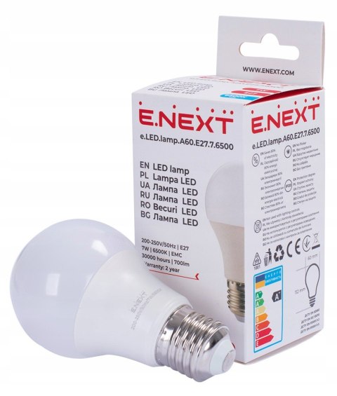 Żarówka LED E27 A60 E27 7W 6500K
