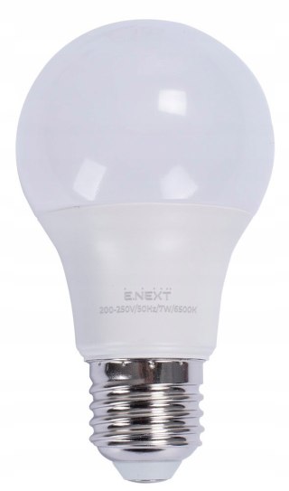 E.NEXT e.LED.lamp.A60.E27.7.6500 - Żarówka LED E27 A60 E27 7W 6500K