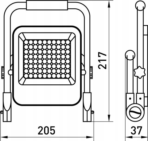 E.NEXT e.LED.flood.stand.emerg.10 - Reflektor LED akumulatorowy 10W 600lm IP65