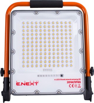 E.NEXT e.LED.flood.stand.emerg.20 - Reflektor LED akumulatorowy 20W 1000lm IP65