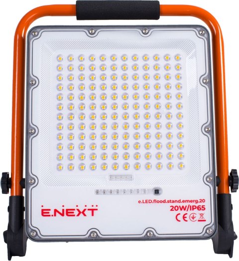 E.NEXT e.LED.flood.stand.emerg.20 - Reflektor LED akumulatorowy 20W 1000lm IP65