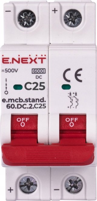 Wyłącznik nadprądowy DC C25 25A 2P 500V 6kA