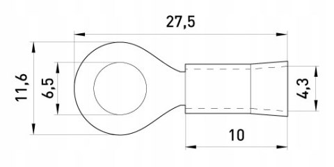 Izolowana końcówka oczkowa 1.5-2.5 mm2 blue 100szt
