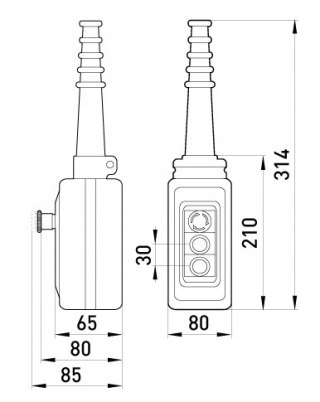 E.NEXT e.cs.stand.xac.a.2813.1 - Kaseta sterownicza 2 przyciski + STOP 2NO+3NC