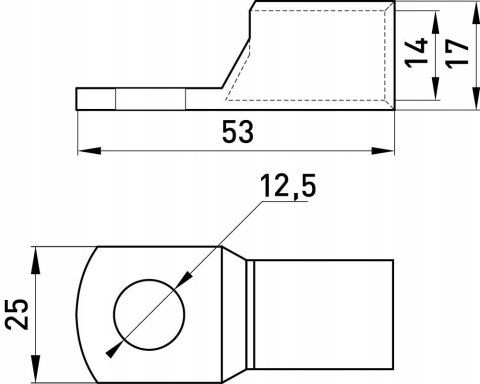 Końcówka kablowa oczkowa miedziana 95mm2 oczko M12 1 szt.