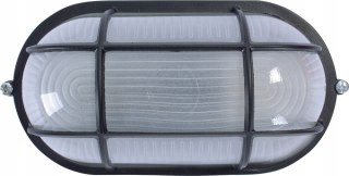 Lampa kinkiet ścienno-sufitowa owalna z osłoną E27 czarna 60W