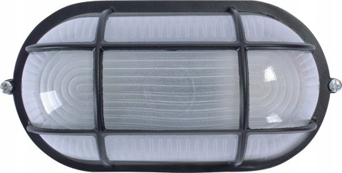 E.NEXT e.light.1403.1.60.27.black - Lampa kinkiet ścienno-sufitowa owalna z osłoną E27 czarna 60W