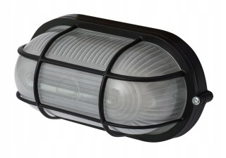 Lampa kinkiet ścienno-sufitowa owalna z osłoną E27 czarna 60W