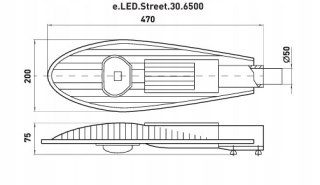 Lampa uliczna LED 30W, 6500K, 3000Lm