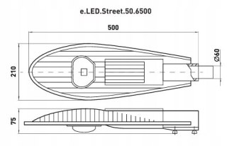Lampa uliczna LED 50W, 6500K, 5000Lm