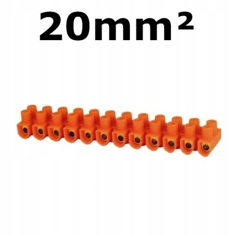 Listwa zaciskowa złączka 12 modułów pomarańczowa 20mm2