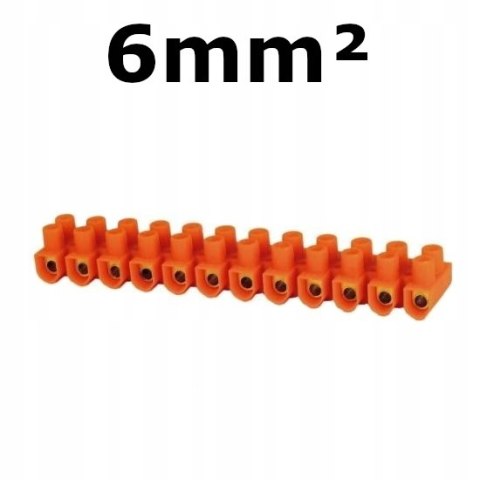 Listwa zaciskowa złączka 12 modułów pomarańczowa 6mm2