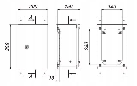 E.NEXT e.mbox.pro.p.30.20.15 - Obudowa rozdzielnica natynkowa 300x200x150mm metalowa z panelem montażowym